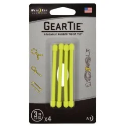 NiteIze Gear Tie&reg; Reusable Rubber Twist Tie 3 in. - 4 Pack